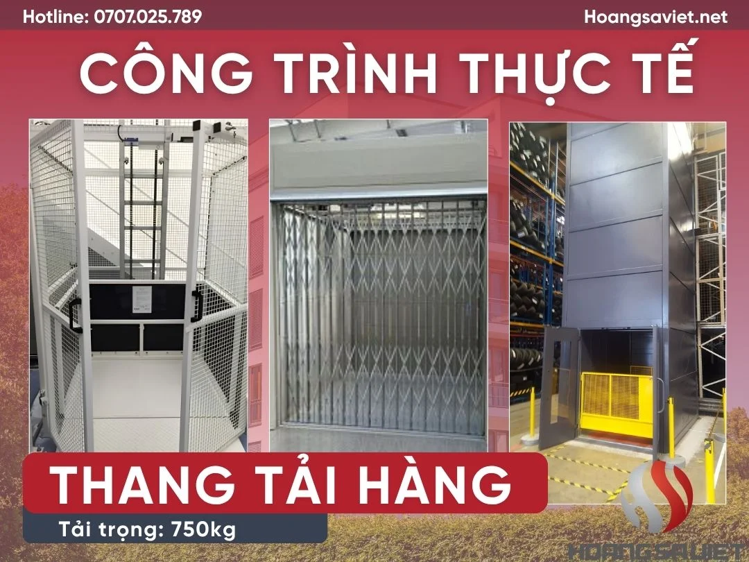 Mẫu Thang Máy Tải Hàng 750Kg Lắp Đặt Tại nhà xưởng, kho hàng