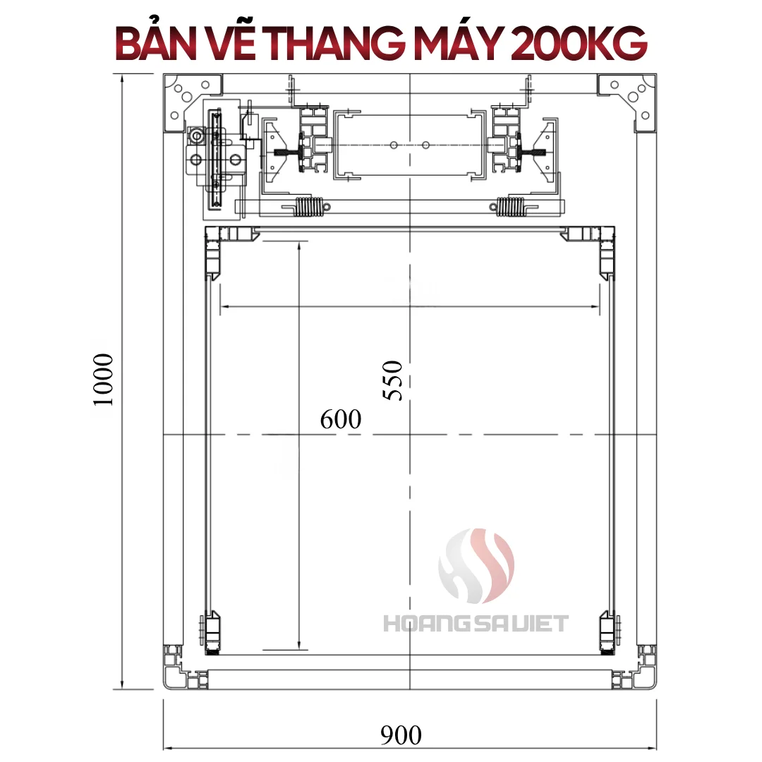 Bản Vẽ Chi Tiết Thang Máy Gia Đình 200kg 