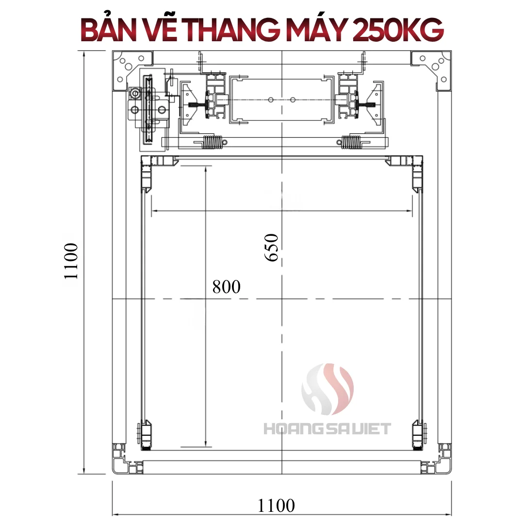 Bản Vẽ Chi Tiết Thang Máy Gia Đình 250kg 