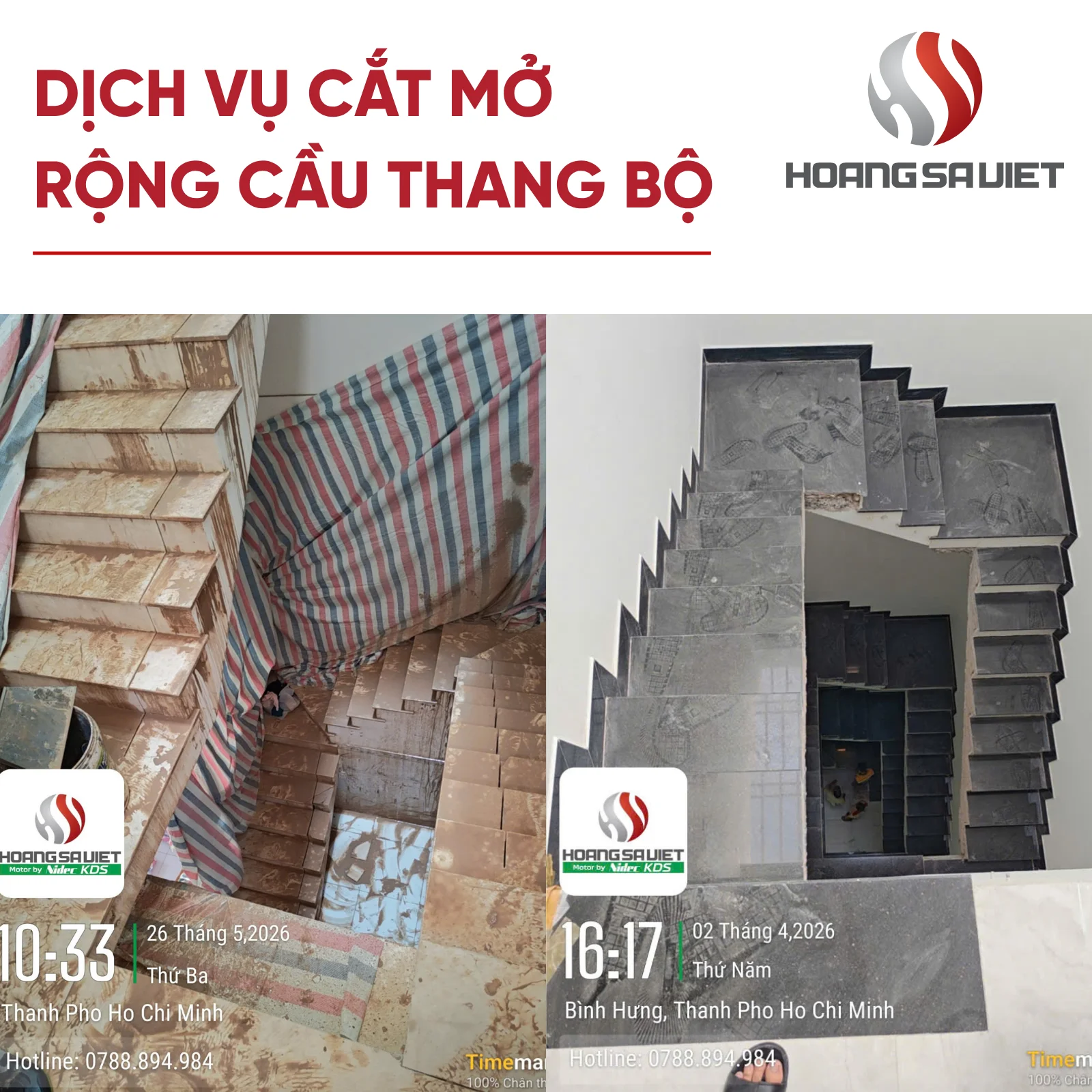 Dịch Vụ Cắt Mở Rộng Cầu Thang Bộ 
