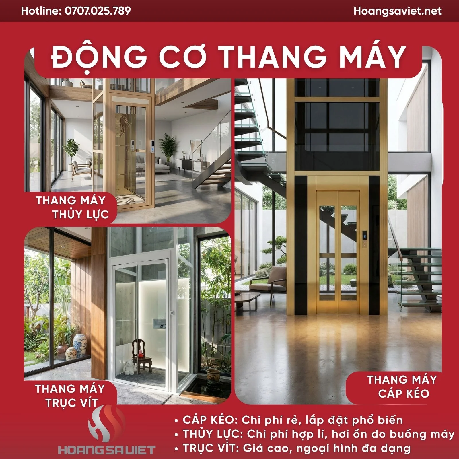 Các loại động cơ dùng cho thang máy