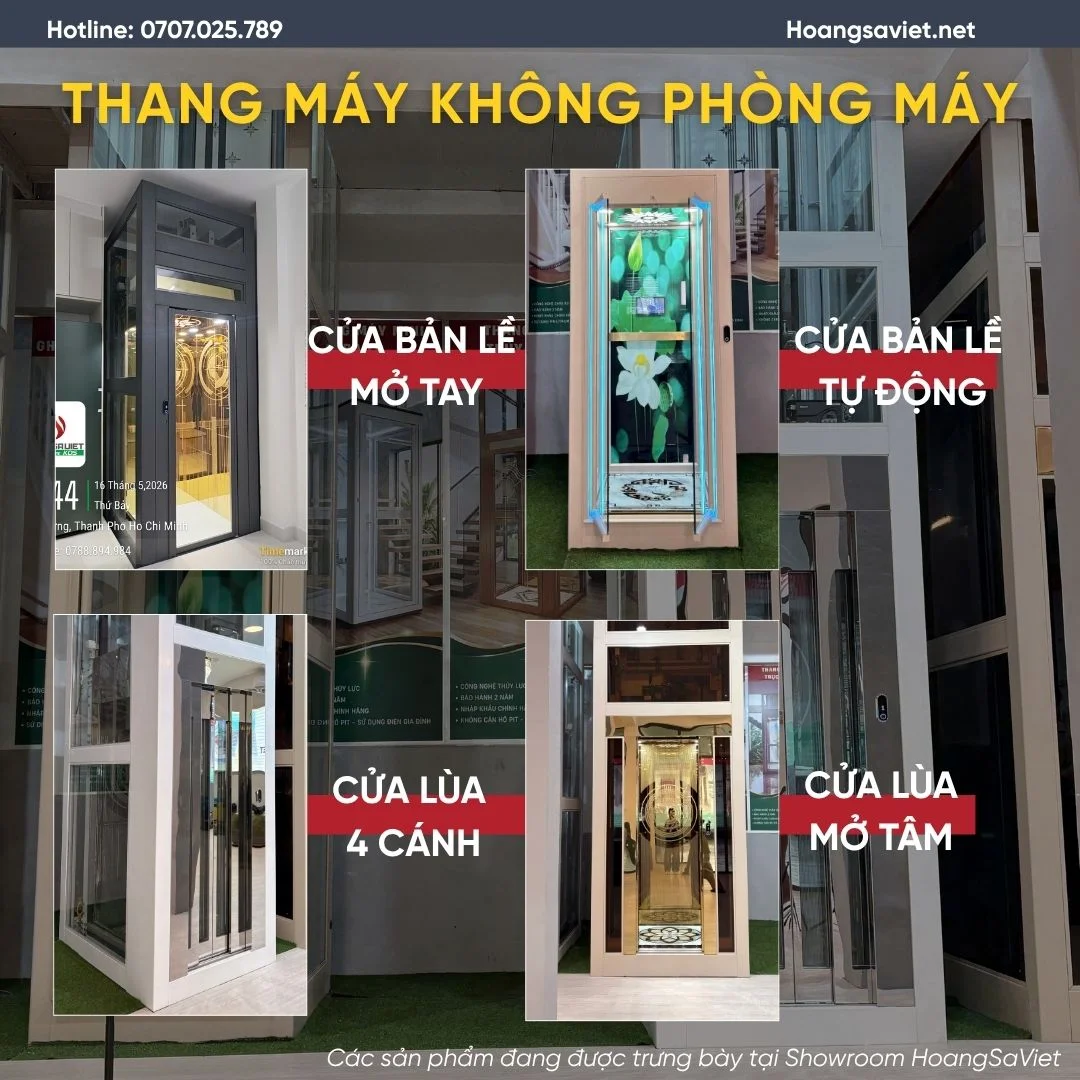 Mẫu Thang Máy Không Phòng Máy