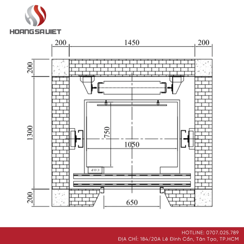 Bản vẽ thiết kế hố thang máy mini 250kg