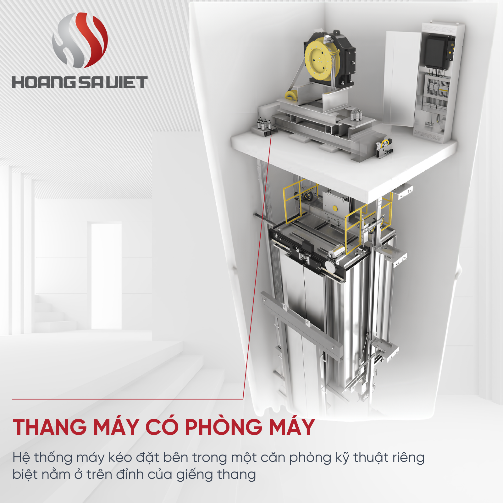 Thang Máy Cáp Kéo Có Phòng Máy 