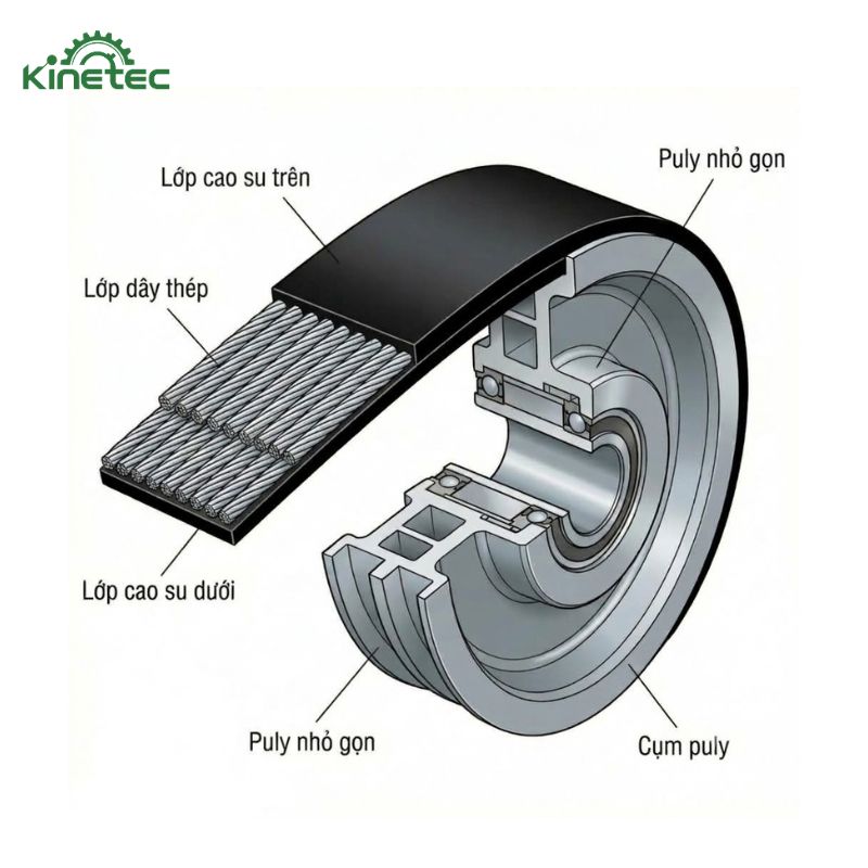 thang máy cáp dẹt mini tại Kinetec thang máy cáp dẹt mini tại Kinetec