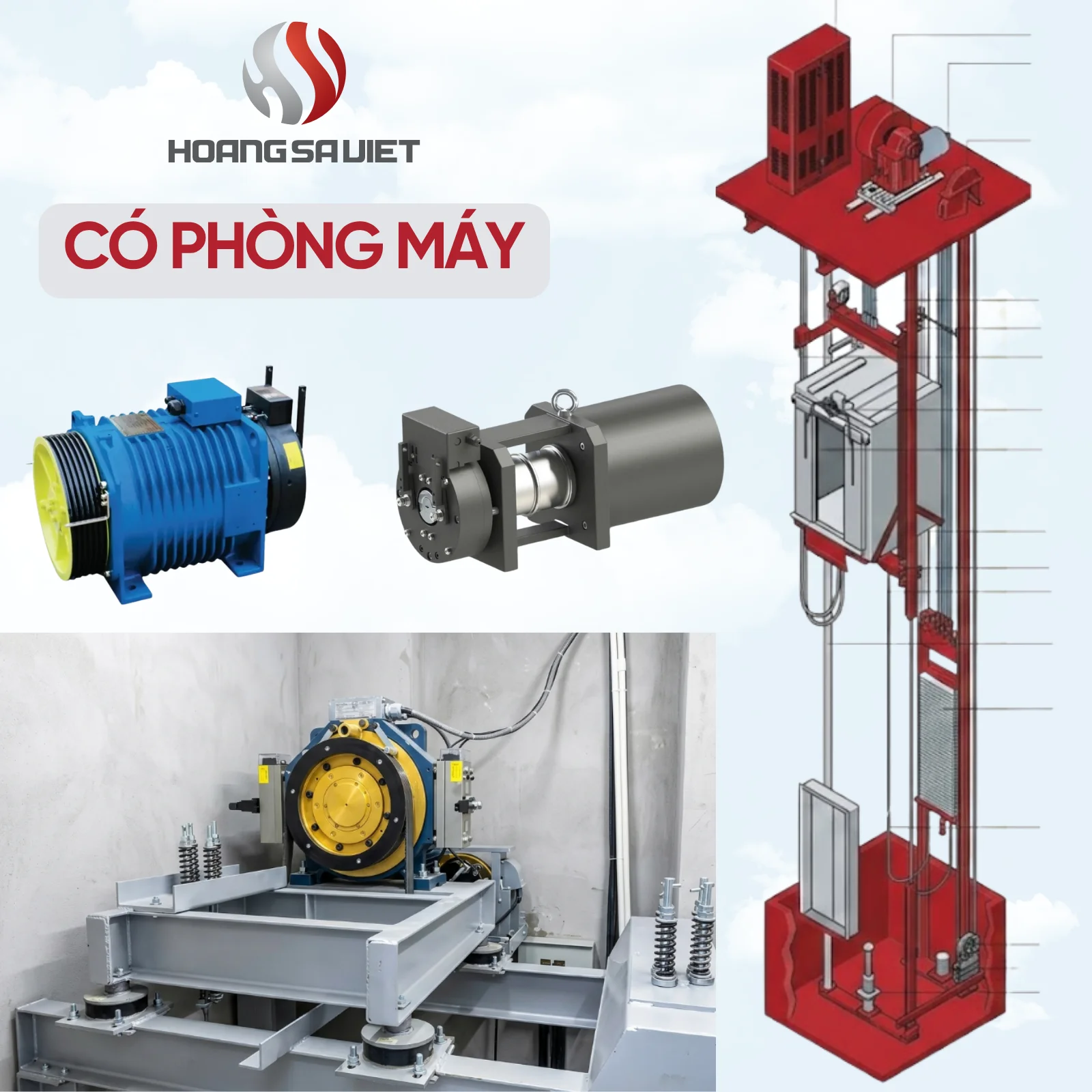 Thang Máy 750Kg Có Phòng Máy