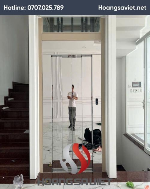 Mẫu Thang Máy Kính 350kg Cửa 4 Cánh